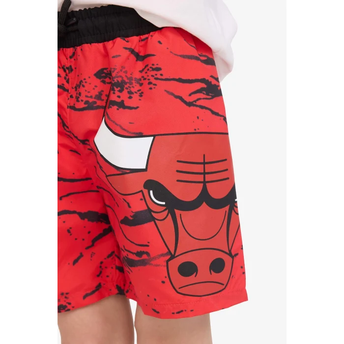 Defacto E6484 Kırmızı Erkek Çocuk NBA Chicago Bulls Deniz Şortu