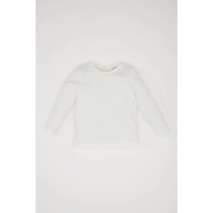 Defacto D9326 Pembe Kız Bebek 2li Takım Bisiklet Yaka Uzun Kollu Üst Askılı Salopet Elbise