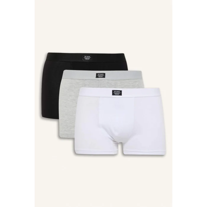 Defacto A3152 Beyaz Erkek Regular Fit 3lü Boxer