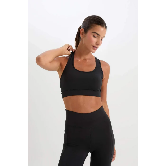 Defacto C9748 Siyah DeFactoFit Bisiklet Yaka Sporcu Bra