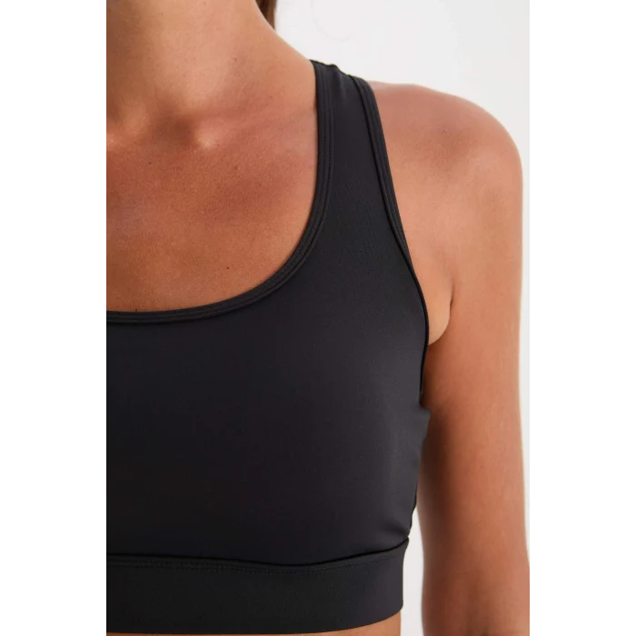 Defacto C9748 Siyah DeFactoFit Bisiklet Yaka Sporcu Bra