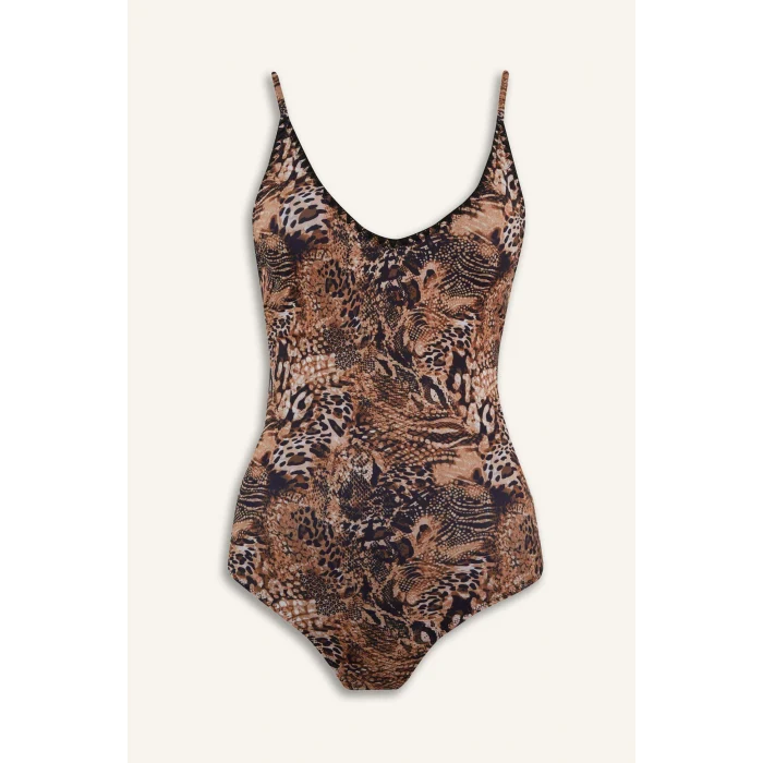 Defacto E3901 Siyah Regular Fit Leopar Desenli Mayo-Fall in Love