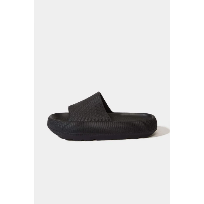 Defacto C3045 Siyah Erkek Yüksek Taban Tek Bantlı Eva Terlik