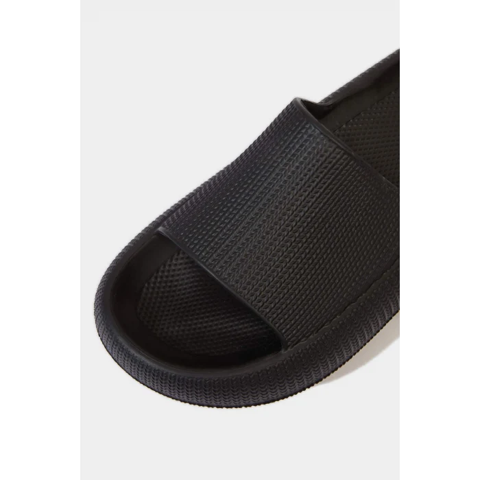 Defacto C3045 Siyah Erkek Yüksek Taban Tek Bantlı Eva Terlik