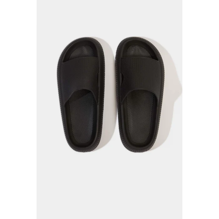 Defacto C3045 Siyah Erkek Yüksek Taban Tek Bantlı Eva Terlik