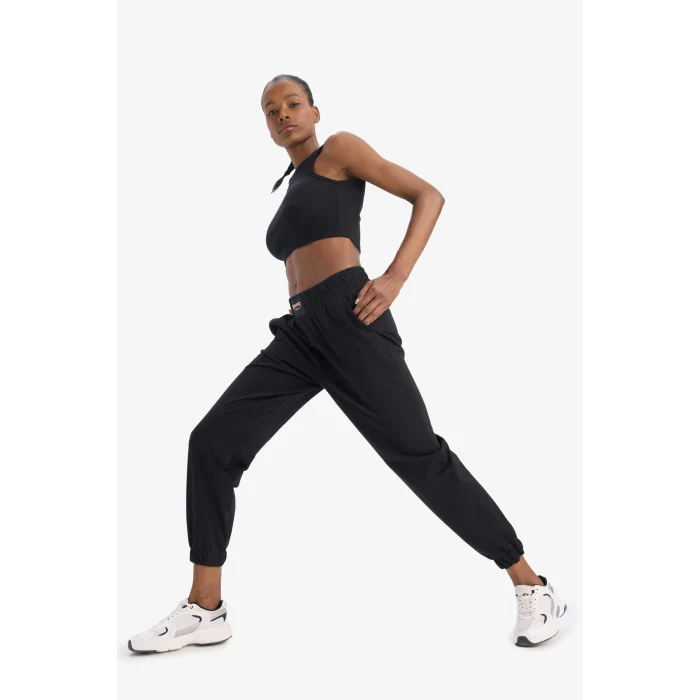 Defacto D9041 Siyah DeFactoFit Standart Fit Jogger Paça Standart Boy İnce Sporcu Eşofman Altı