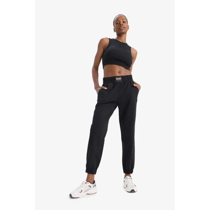 Defacto D9041 Siyah DeFactoFit Standart Fit Jogger Paça Standart Boy İnce Sporcu Eşofman Altı