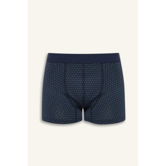 Defacto D9880 Lacivert Regular Fit Baskılı 3lü Boxer