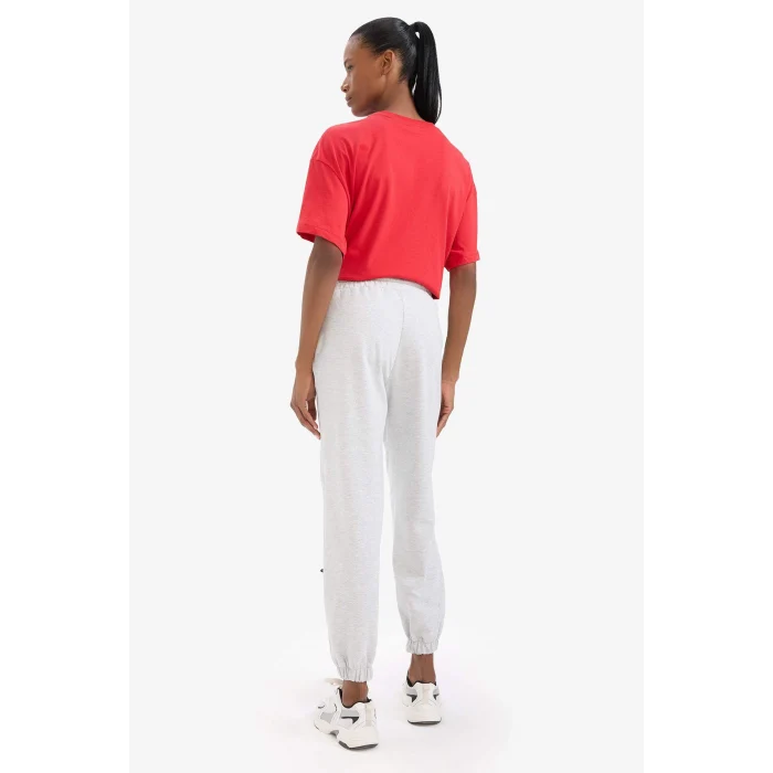 Defacto B9998 Gri DeFactoFit NBA Chicago Bulls Jogger Çift Cepli Jogger Paça Standart Boy Eşofman Altı