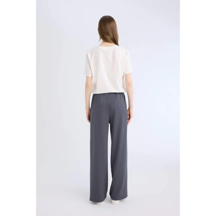 Defacto D6668 Antrasit Straight Fit Cepli Düz Paça Uzun Boy İnce Eşofman Altı