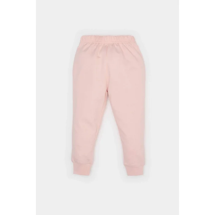 Defacto E2866 Pembe Kız Bebek 2li Takım Fiyonk Baskılı Sweatshirt Beli Lastikli Eşofman Altı