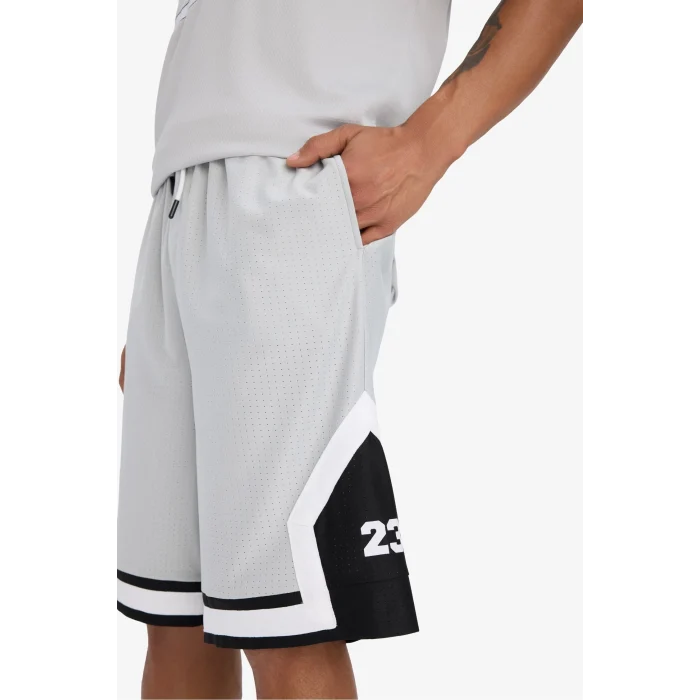 Defacto E4128 Gri DeFactoFit Hızlı Kuruyan Oversize Geniş Kalıp Sporcu Kısa Paça Şort