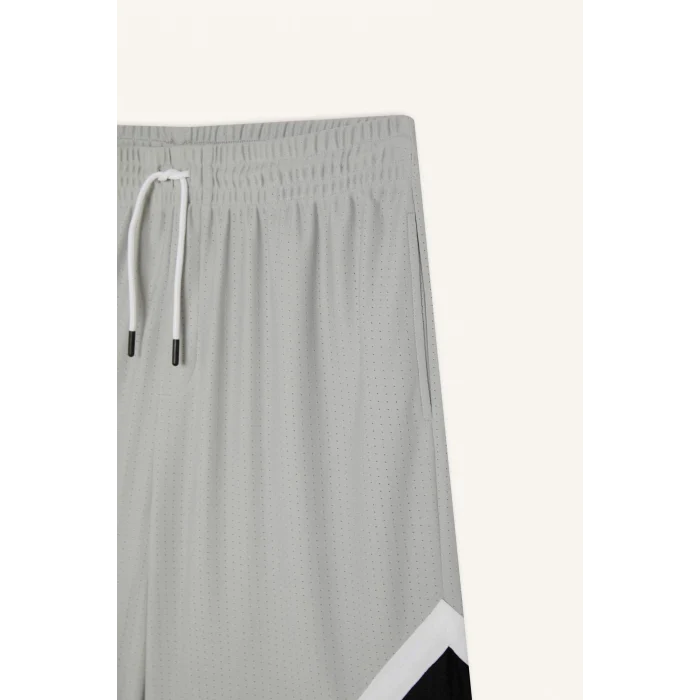 Defacto E4128 Gri DeFactoFit Hızlı Kuruyan Oversize Geniş Kalıp Sporcu Kısa Paça Şort