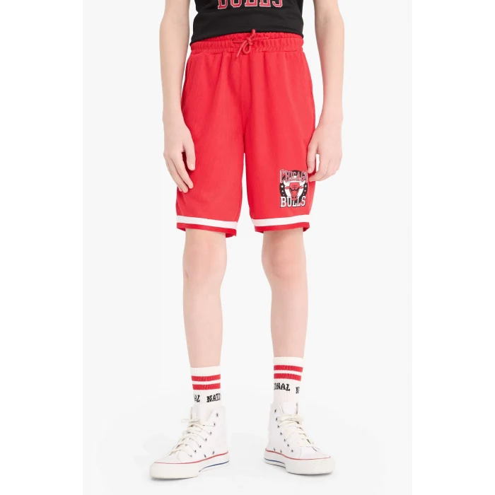 Defacto E4853 Kırmızı Erkek Çocuk NBA Chicago Bulls Şort