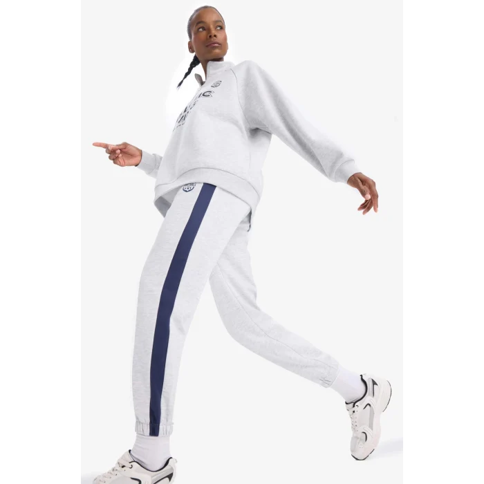 Defacto D8100 Gri DeFactoFit Standart Fit Baskılı Jogger Paça Standart Boy Sporcu Eşofman Altı