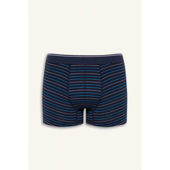 Defacto D9876 Lacivert Regular Fit Çizgili 3lü Boxer