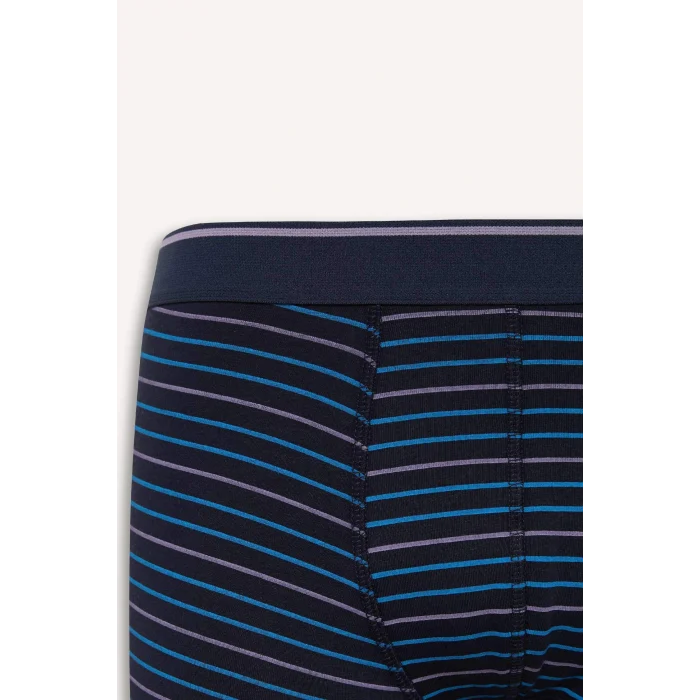 Defacto D9876 Lacivert Regular Fit Çizgili 3lü Boxer
