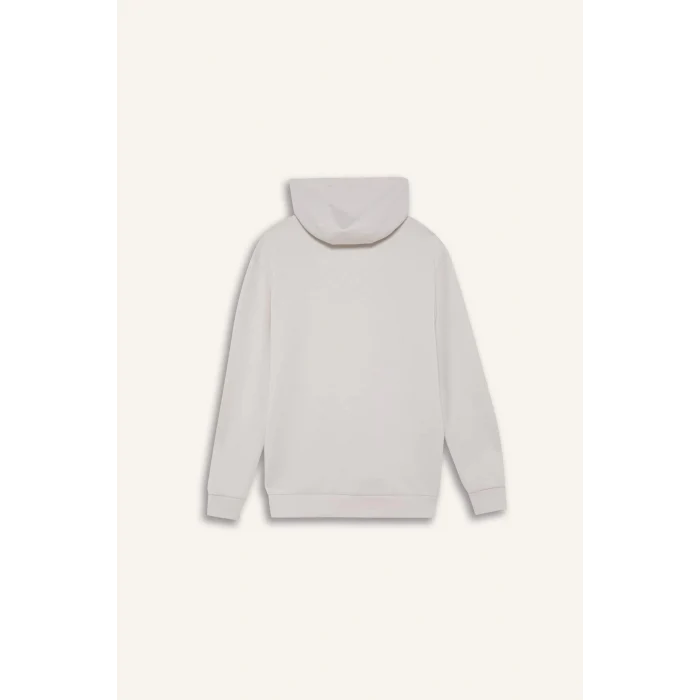 Defacto D7364 Bej DeFactoFit Standart Fit Kapüşonlu Skuba Dalgıç Kumaş Sporcu Sweatshirt