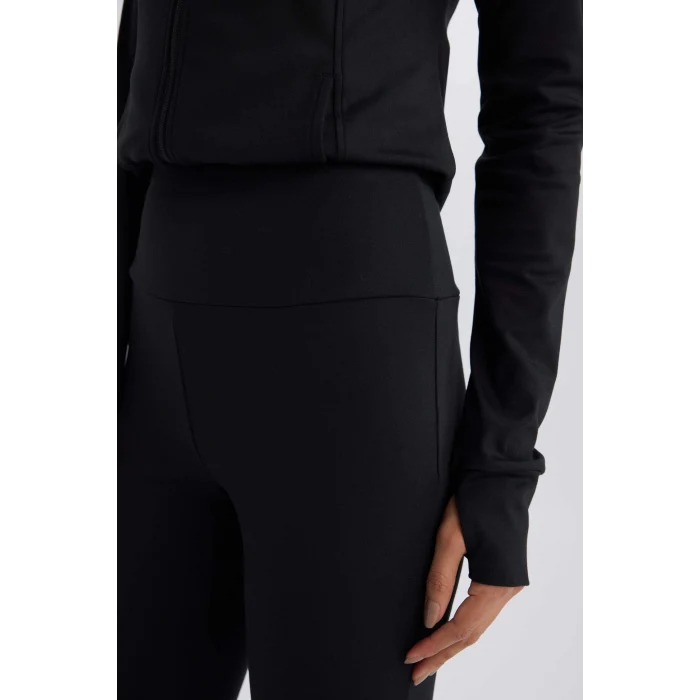 Defacto C9192 Siyah DeFactoFit Flare Fit Sporcu İnce Eşofman Altı Beli Saran İspanyol Paça Standart Boy