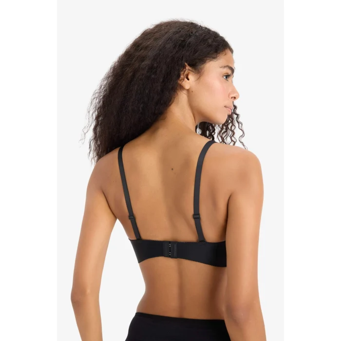 Defacto C1525 Siyah Yarım Dolgulu Micro Dolgulu Push Up Tişört Bra-Fall in Love