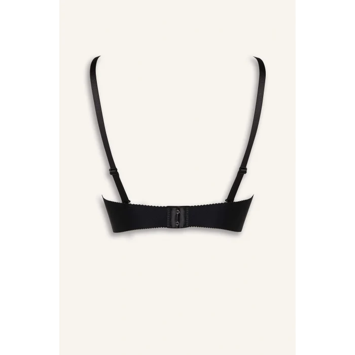 Defacto C1525 Siyah Yarım Dolgulu Micro Dolgulu Push Up Tişört Bra-Fall in Love