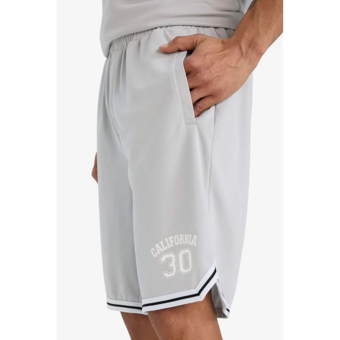 Defacto C2419 Gri DeFactoFit Hızlı Kuruyan Standart Fit Sporcu Kısa Paça Şort