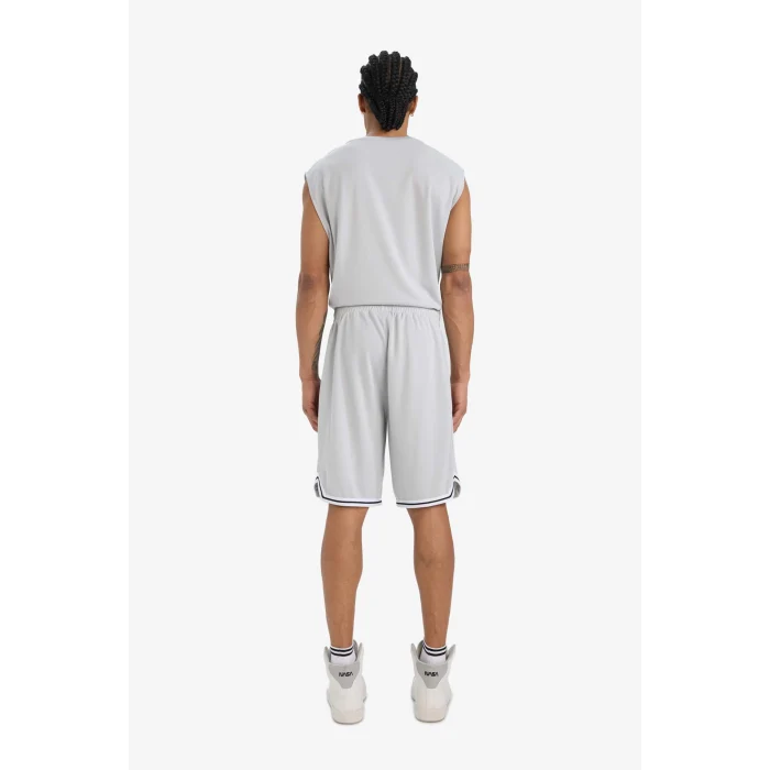 Defacto C2419 Gri DeFactoFit Hızlı Kuruyan Standart Fit Sporcu Kısa Paça Şort