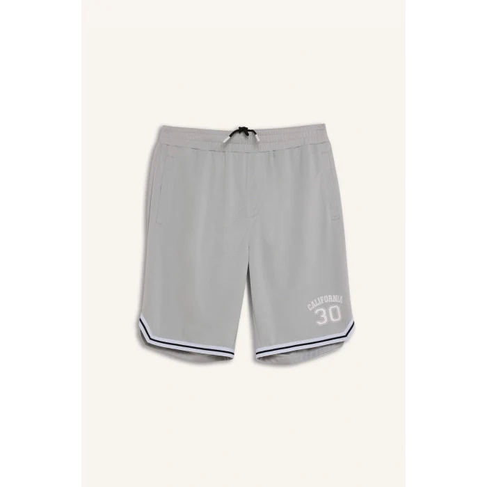 Defacto C2419 Gri DeFactoFit Hızlı Kuruyan Standart Fit Sporcu Kısa Paça Şort