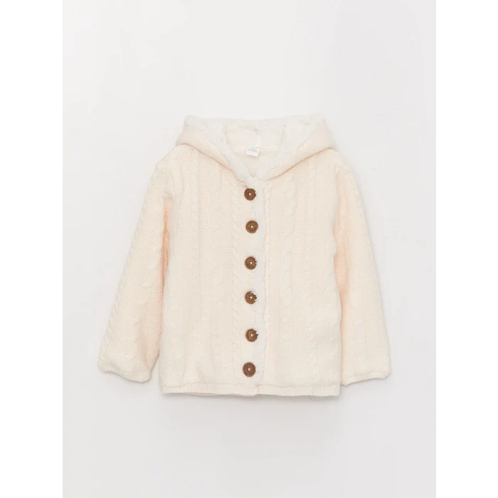 LCW baby Bej Kız Bebek Triko Hırka