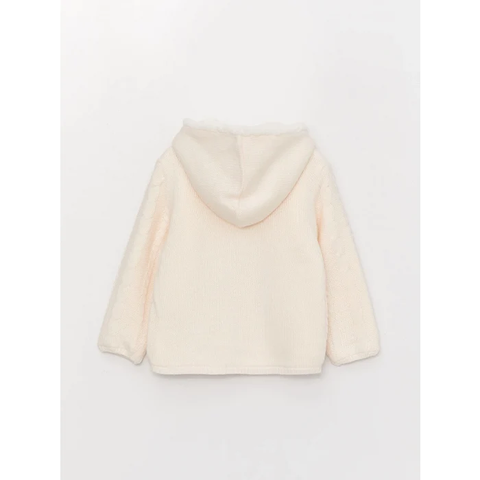 LCW baby Bej Kız Bebek Triko Hırka