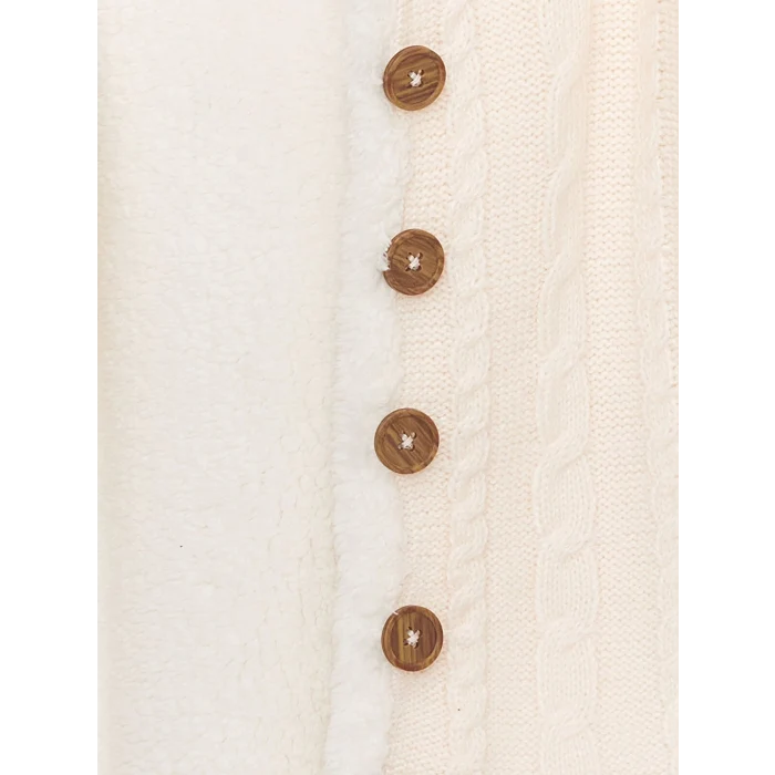 LCW baby Bej Kız Bebek Triko Hırka