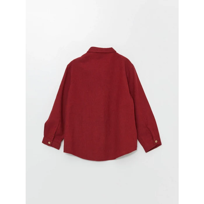 LCW Kids Bordo Uzun Kollu Basic Erkek Çocuk Gömlek