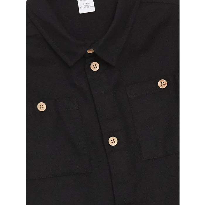 LCW Kids Siyah Uzun Kollu Basic Erkek Çocuk Gömlek
