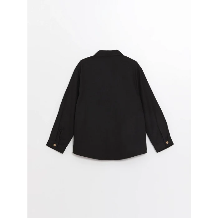 LCW Kids Siyah Uzun Kollu Basic Erkek Çocuk Gömlek