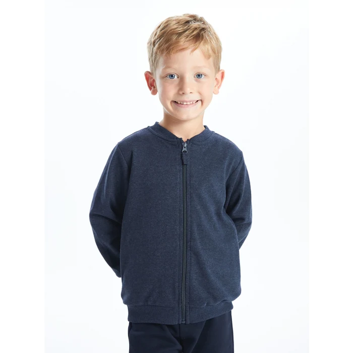 LCW Kids Indigo Basic Erkek Çocuk Fermuarlı Sweatshirt