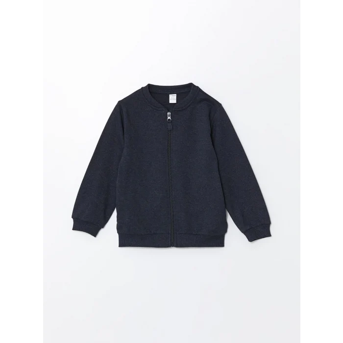 LCW Kids Indigo Basic Erkek Çocuk Fermuarlı Sweatshirt