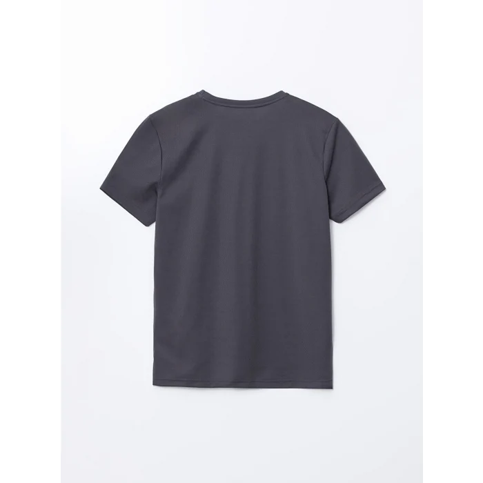 XSIDE ACTIVE Gri Bisiklet Yaka Kısa Kollu Erkek Spor Dokulu Tişört