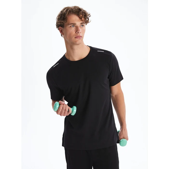 XSIDE ACTIVE Siyah DRY-TECH Bisiklet Yaka Kısa Kollu Erkek Spor Tişört