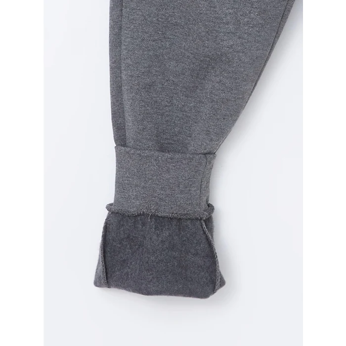 LCW Kids Antrasit Beli Lastikli Erkek Çocuk Kalın Jogger Eşofman Altı
