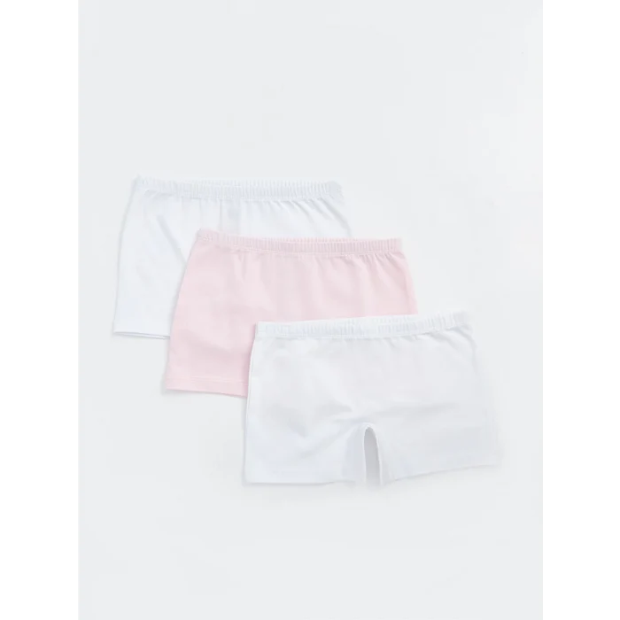 LCW Kids Beyaz Basic Kız Çocuk Boxer 3lü