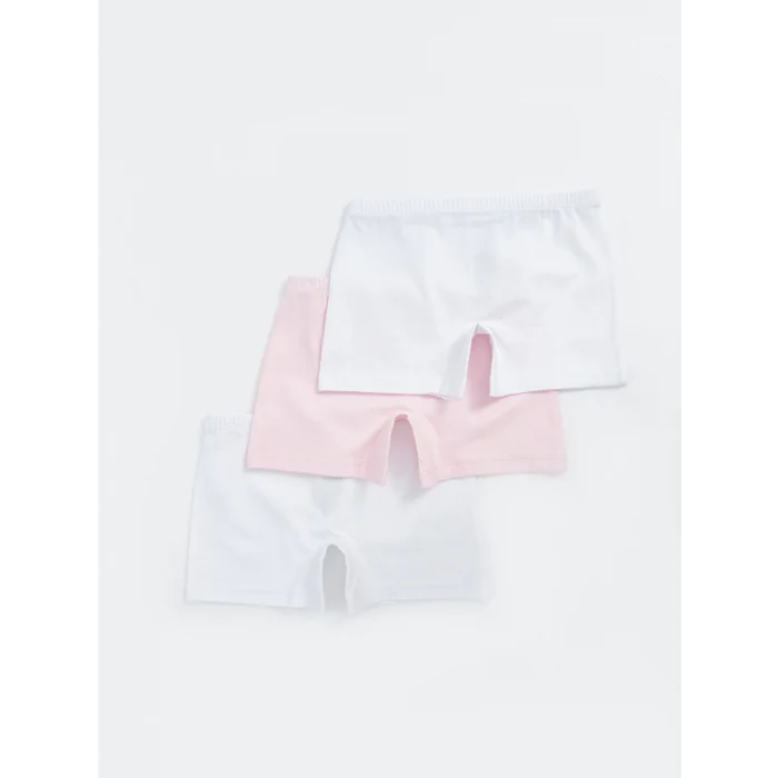 LCW Kids Beyaz Basic Kız Çocuk Boxer 3lü