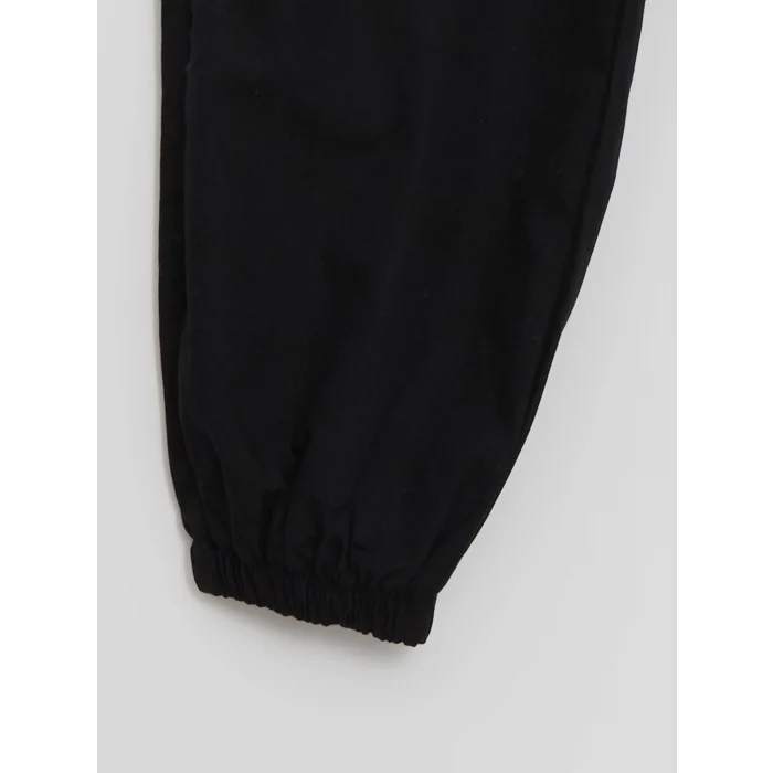 LCW Kids Siyah Beli Lastikli Kız Çocuk Kargo Jogger Pantolon