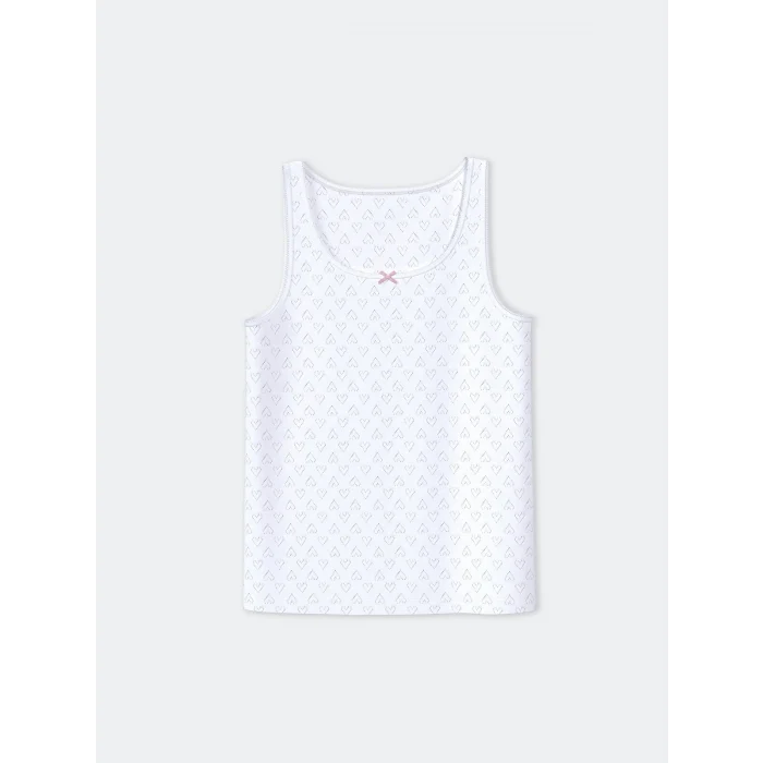 LCW Kids Beyaz Bisiklet Yaka Kız Çocuk Atlet 2li