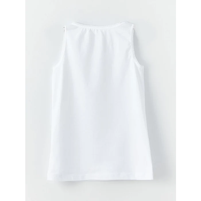 LCW Kids Beyaz Bisiklet Yaka Basic Kız Çocuk Atlet 2li