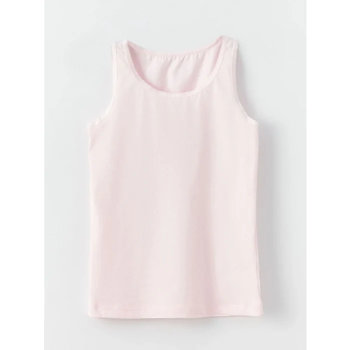 LCW Kids Beyaz Bisiklet Yaka Basic Kız Çocuk Atlet 2li