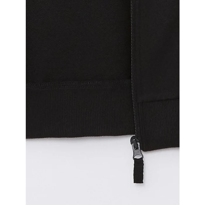 LCW Kids Siyah Kapüşonlu Basic Uzun Kollu Kız Çocuk Fermuarlı Sweatshirt