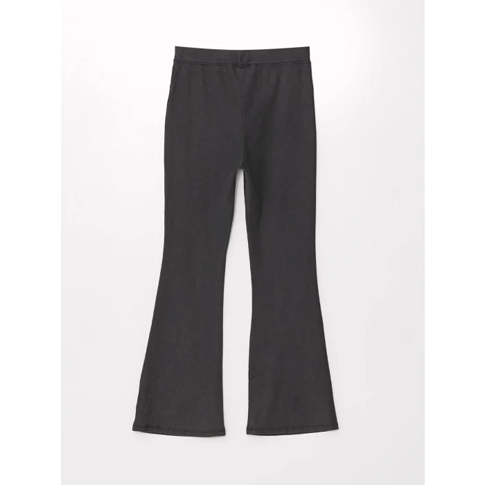 LCW Kids Siyah Beli Lastikli İspanyol Paça Kız Çocuk Tayt