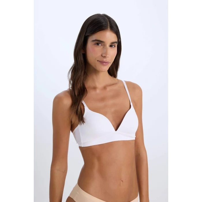 Defacto X9027 Beyaz Pamuklu Comfort Pedli Bra-Fall in Love