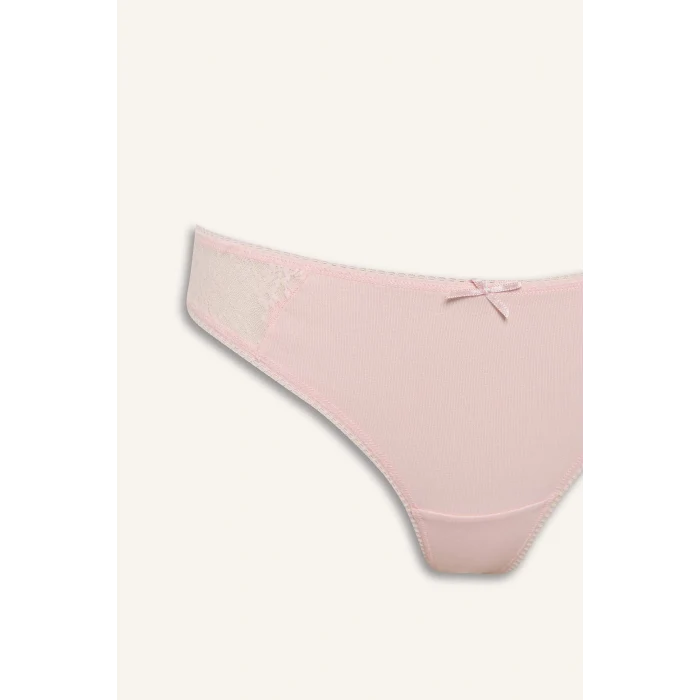 Defacto E7669 Pembe Dantel Detaylı 3lü Tanga-Fall in Love