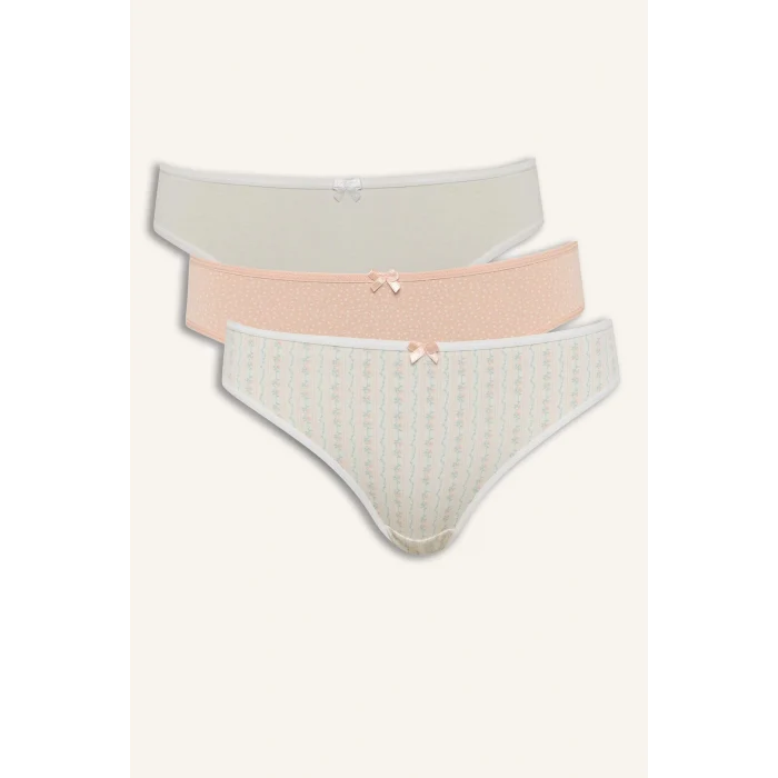 Defacto E7573 Beyaz 3lü Brief Külot-Fall in Love